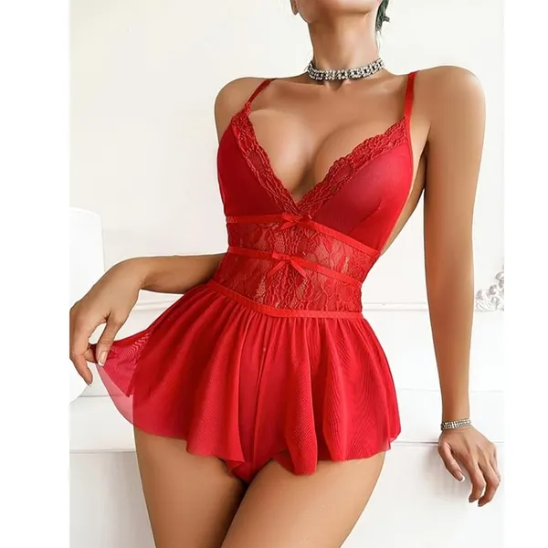 Red_Satin_Premium_And_Fancy_Design_Babydoll_Lingerie_Set_For_Women