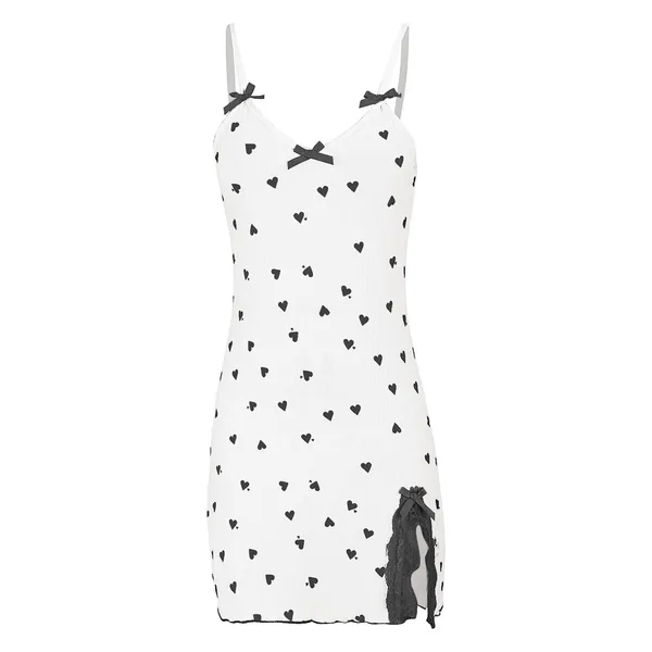 White_And_Black_Satin_Premium_And_Fancy_Design_Nightdress_For_Women