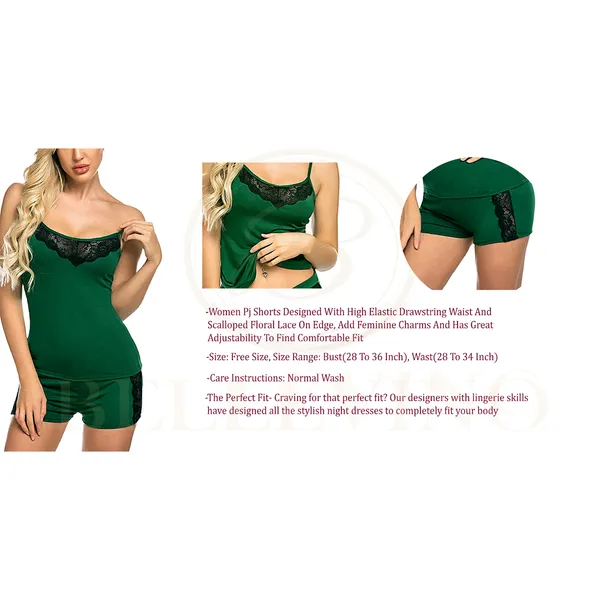 Green_Satin_Premium_And_Fancy_Design_Cami_And_Shorts_Set_For_Women