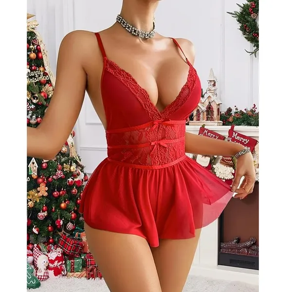Red_Satin_Premium_And_Fancy_Design_Babydoll_Lingerie_Set_For_Women