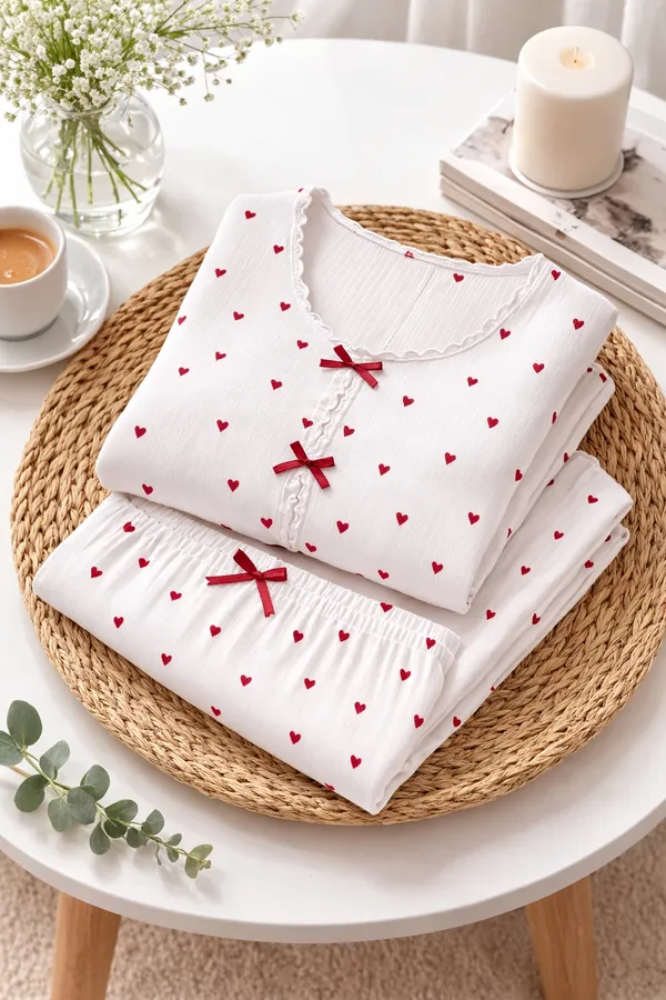 White_And_Red_Satin_Premium_And_Fancy_Design_Crop_Top_And_Pajama_Set_For_Women