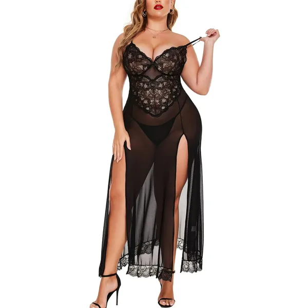 Black_Satin_Premium_And_Fancy_Design_Nightgown_For_Women