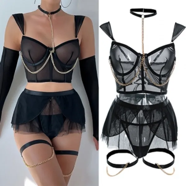 Black_Satin_Premium_And_Fancy_Design_Lingerie_Set_For_Women