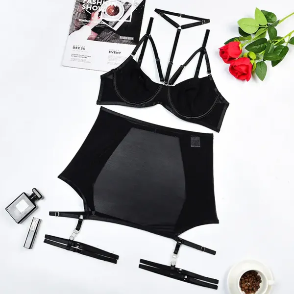 Black_Satin_Premium_And_Fancy_Design_Lingerie_Set_With_Garter_Belt_For_Women