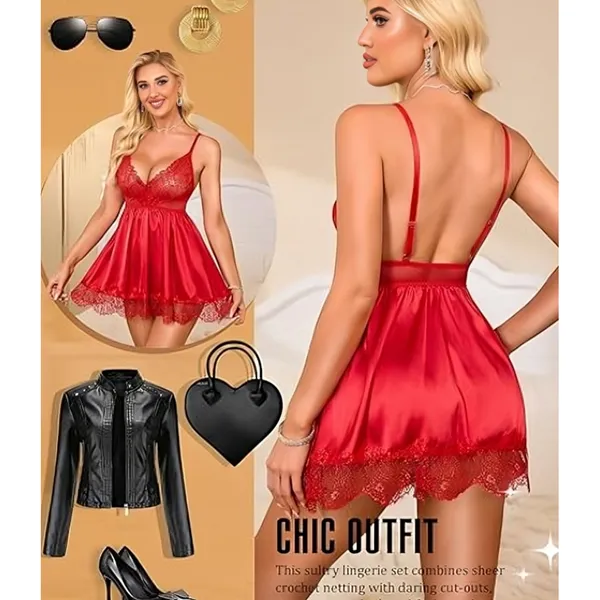 Red_Satin_Premium_And_Fancy_Design_Babydoll_Nightdress_For_Women