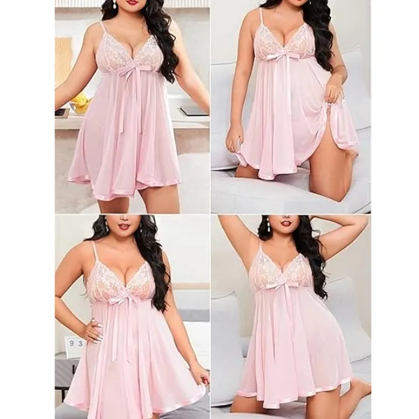 Pink_Satin_Premium_And_Fancy_Design_Babydoll_Nightwear_For_Women