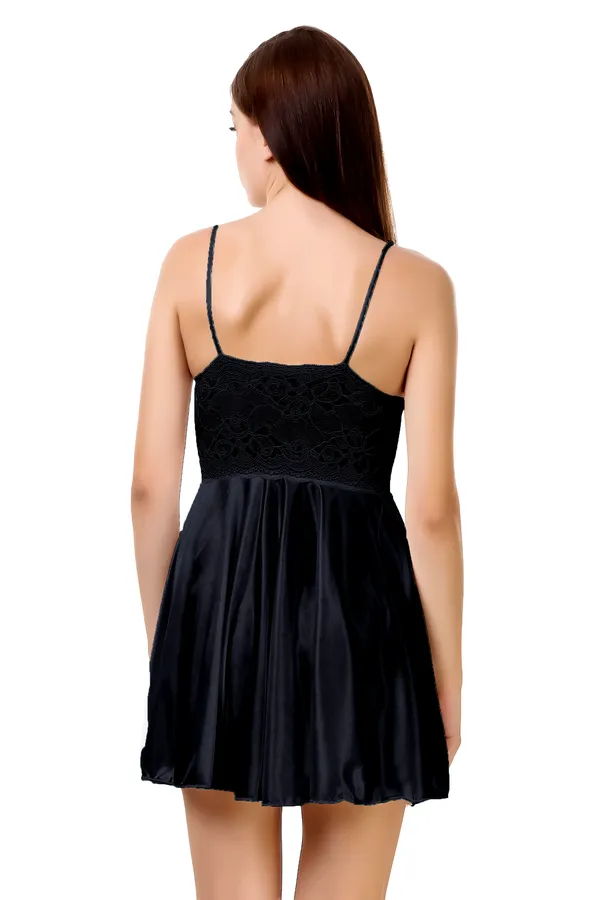Black_Satin_Premium_And_Fancy_Design_Babydoll_Dress_For_Women