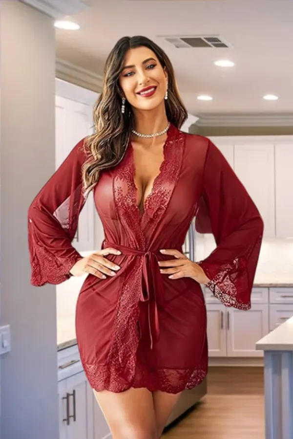 Burgundy_Red_Satin_Premium_And_Fancy_Design_Robe_For_Women