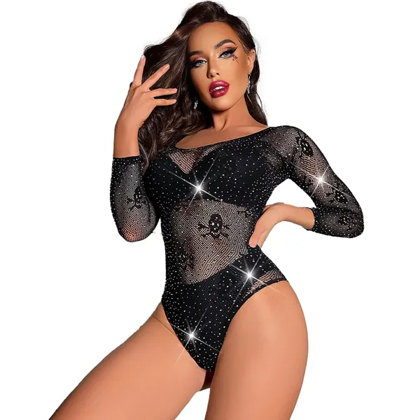 Black_Satin_Premium_And_Fancy_Design_Bodysuit_For_Women