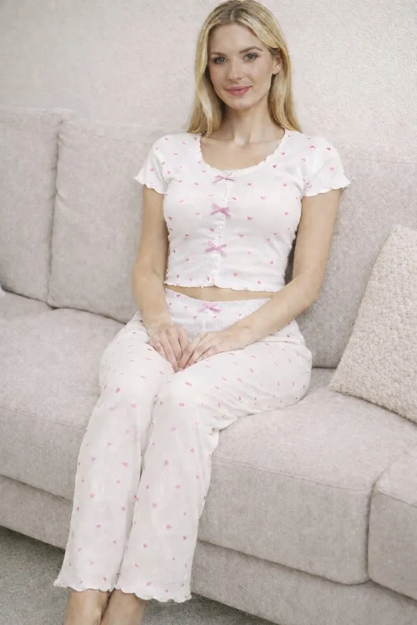 White_And_Pink_Satin_Premium_And_Fancy_Design_Crop_Top_And_Pajama_Set_For_Women