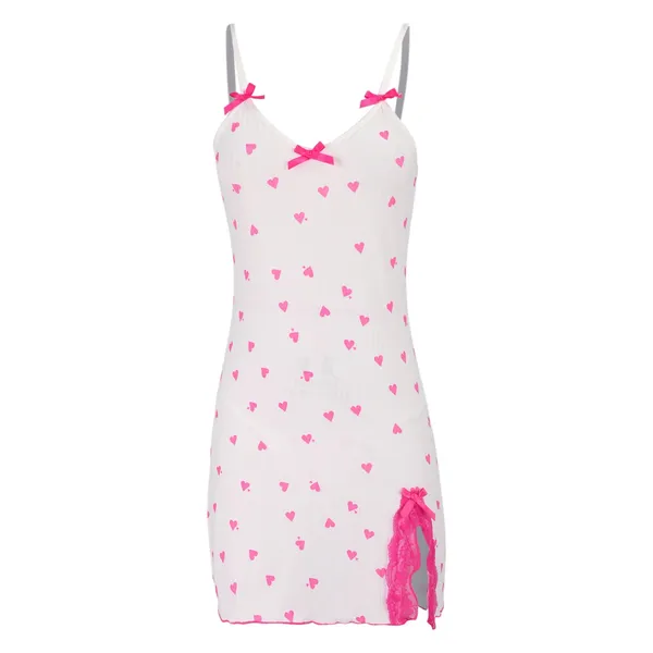 White_And_Pink_Satin_Premium_And_Fancy_Design_Nightdress_For_Women