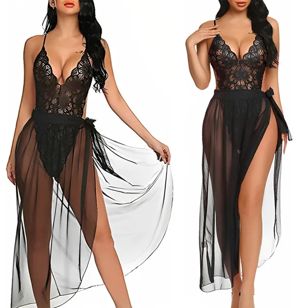 Black_Satin_Premium_And_Fancy_Design_Nightgown_For_Women