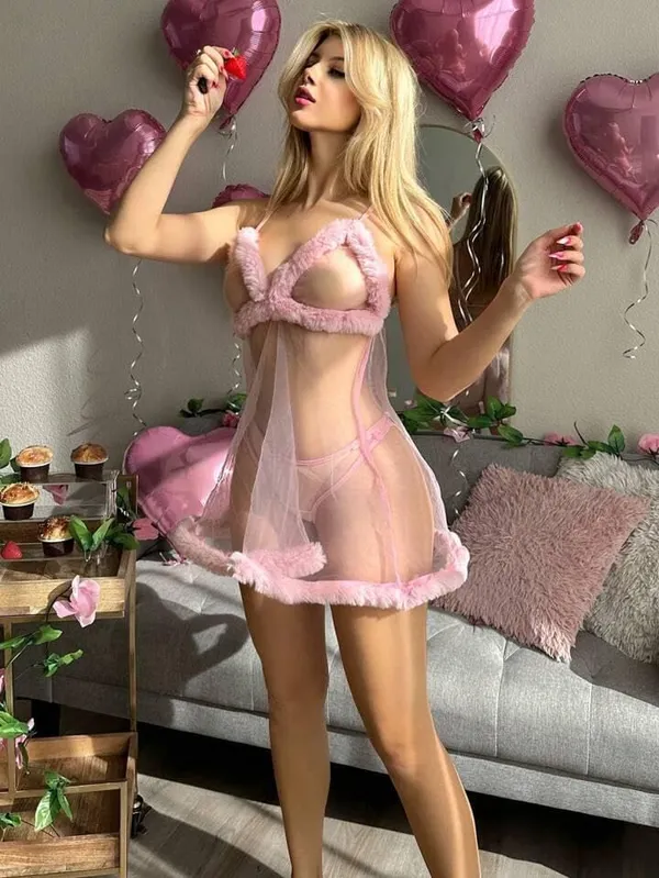 Pink_Satin_Premium_And_Fancy_Design_Babydoll_Lingerie_Set_For_Women