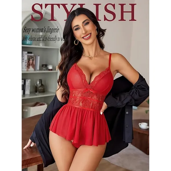 Red_Satin_Premium_And_Fancy_Design_Babydoll_Lingerie_Set_For_Women