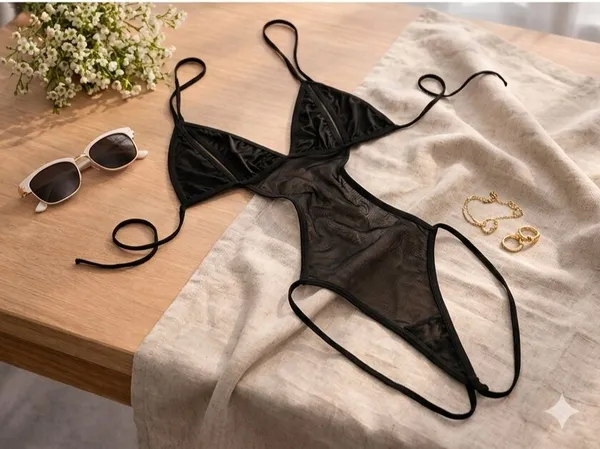 Black_Satin_Premium_And_Fancy_Design_Bodysuit_For_Women