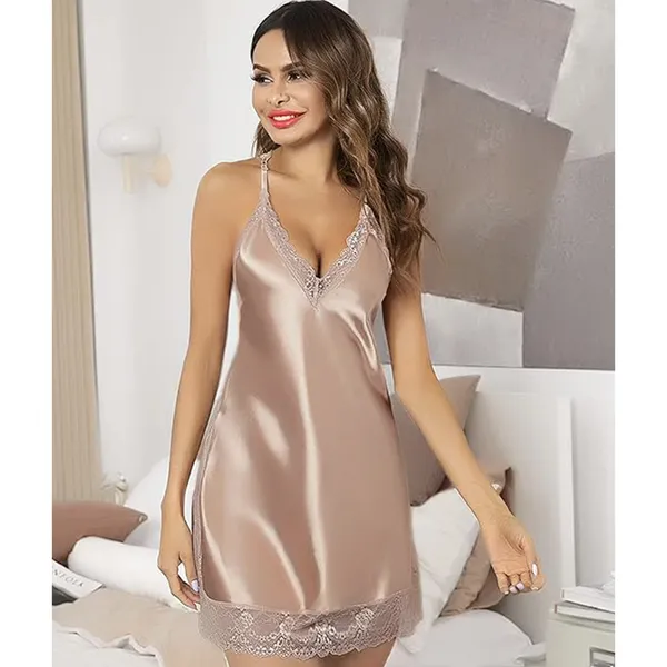 Peach_Satin_Premium_And_Fancy_Design_Nightdress_For_Women