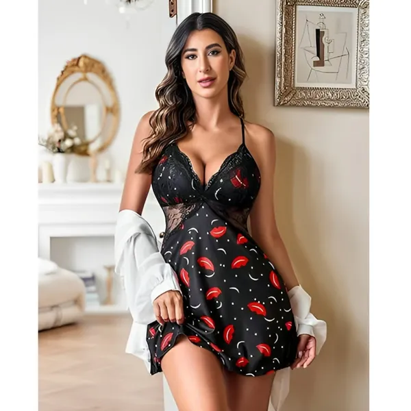 Black_Satin_Premium_And_Fancy_Design_Nightdress_For_Women