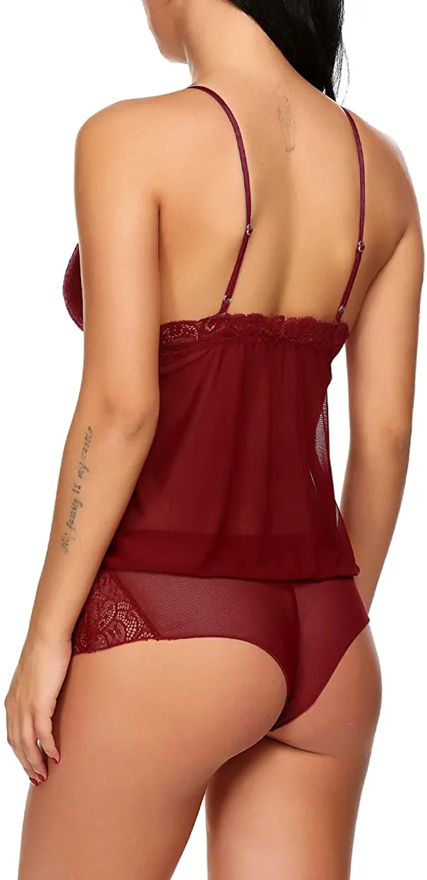 Maroon_Satin_Premium_And_Fancy_Design_Babydoll_Lingerie_Set_For_Women