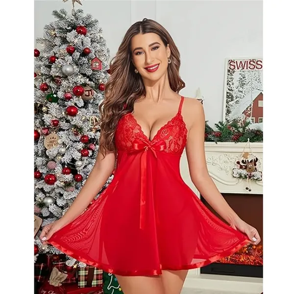 Red_Satin_Premium_And_Fancy_Design_Babydoll_Lingerie_Set_For_Women