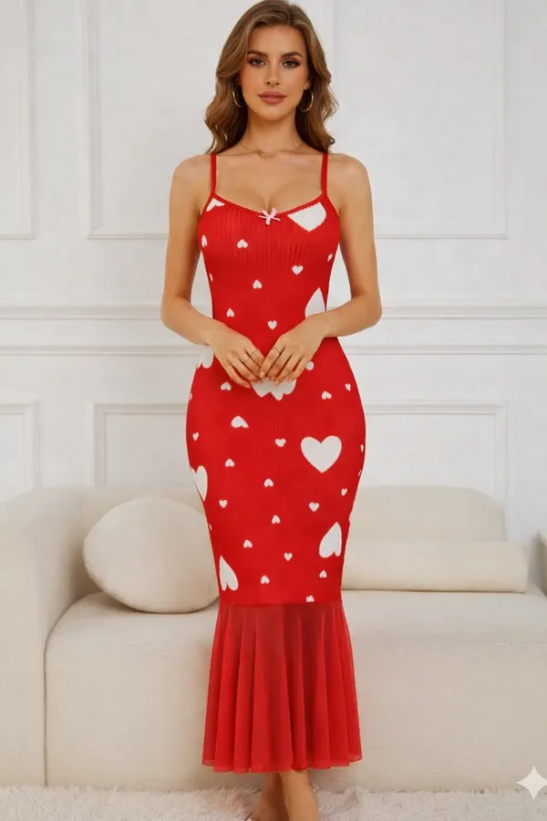 Red_Satin_Premium_And_Fancy_Design_Mermaid_Dress_For_Women
