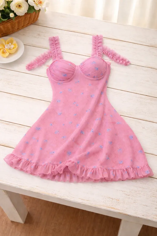 Pink_Satin_Premium_And_Fancy_Design_Mini_Dress_For_Women