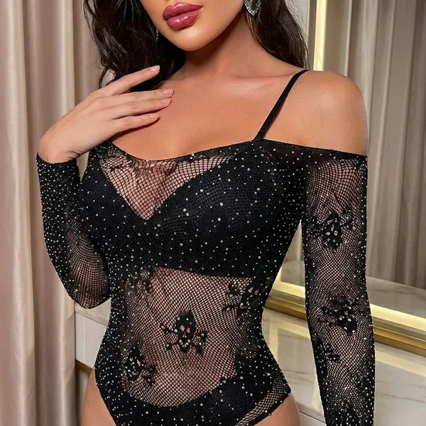 Black_Satin_Premium_And_Fancy_Design_Bodysuit_For_Women