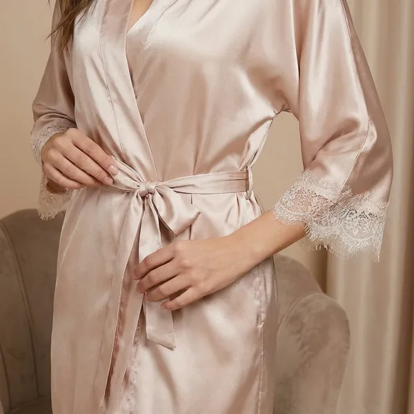 Off_White_Satin_Premium_And_Fancy_Design_Short_Robe_For_Women