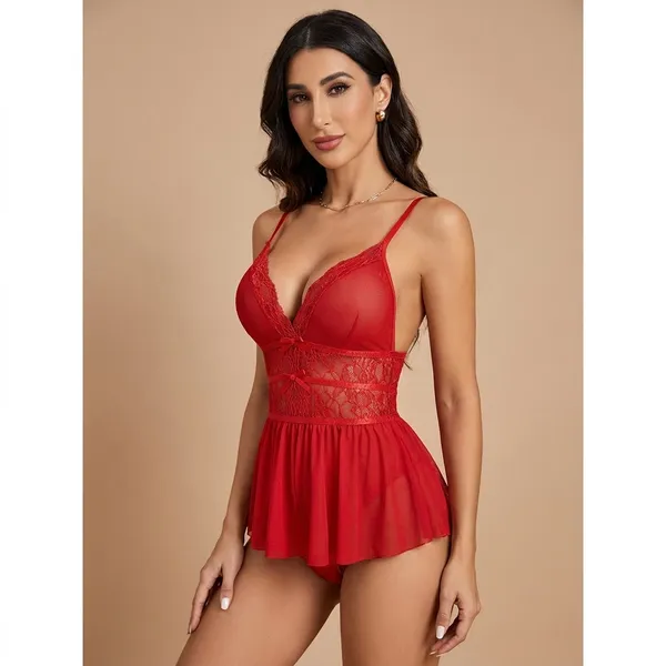 Red_Satin_Premium_And_Fancy_Design_Babydoll_Lingerie_Set_For_Women