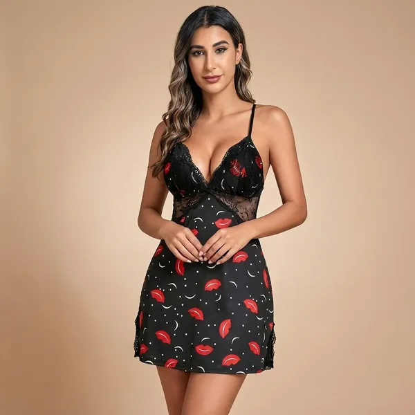 Black_Satin_Premium_And_Fancy_Design_Nightdress_For_Women