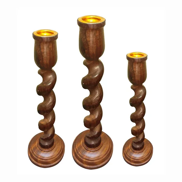 Sheesham_Wood_Spiral_Stem_Golden_Holder_Candle_Stand_Set_Of_3