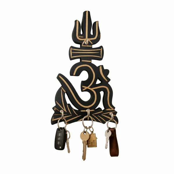 Acacia_Wood_Om_Trishul_Wall_Mounted_Key_Holder_-_Pack_of_2