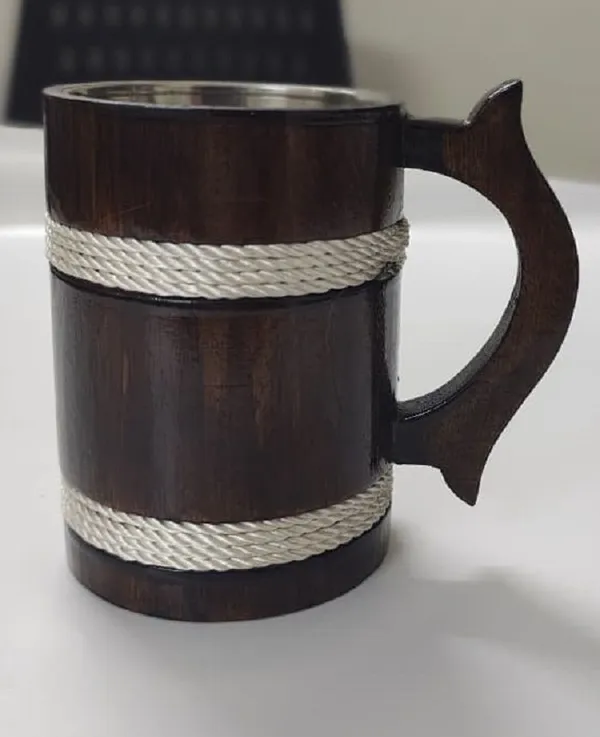 Sheesham_Wood_Rope_Accent_Insulated_Steel_Inner_Beer_Mug_350Ml
