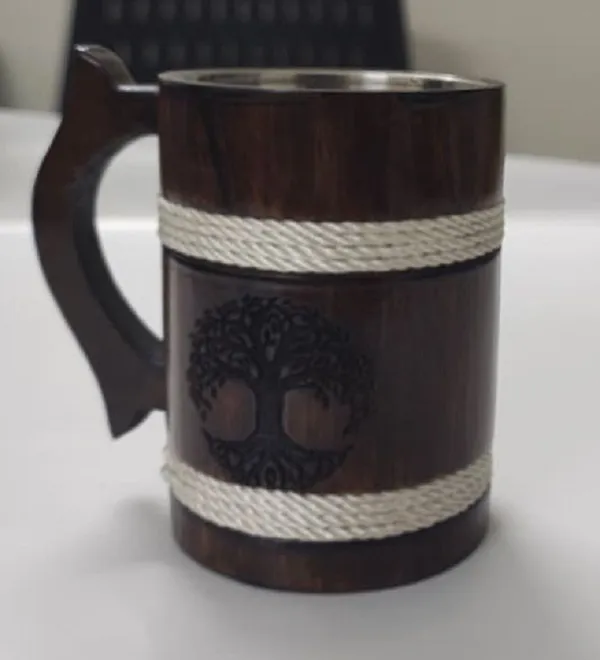 Sheesham_Wood_Rope_Accent_Insulated_Steel_Inner_Beer_Mug_350Ml