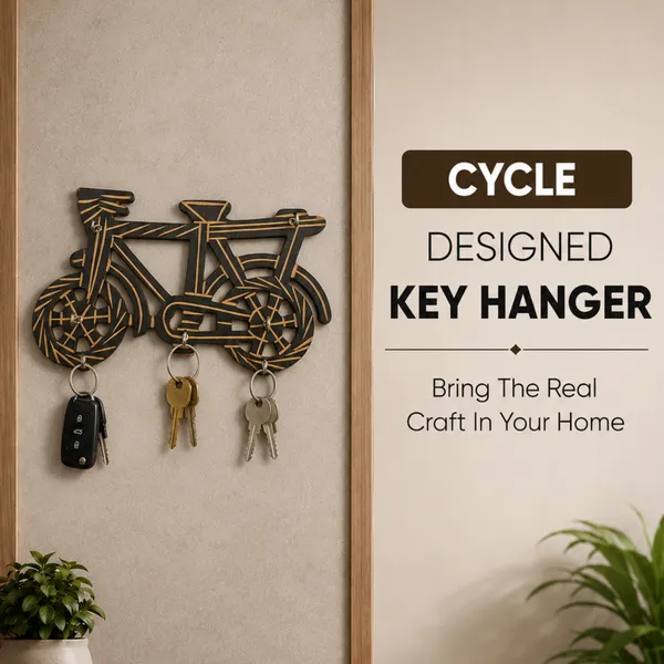 Acacia_Wood_Bicycle_Silhouette_Wall_Mounted_Key_Holder_5_Hooks_-_Pack_of_2