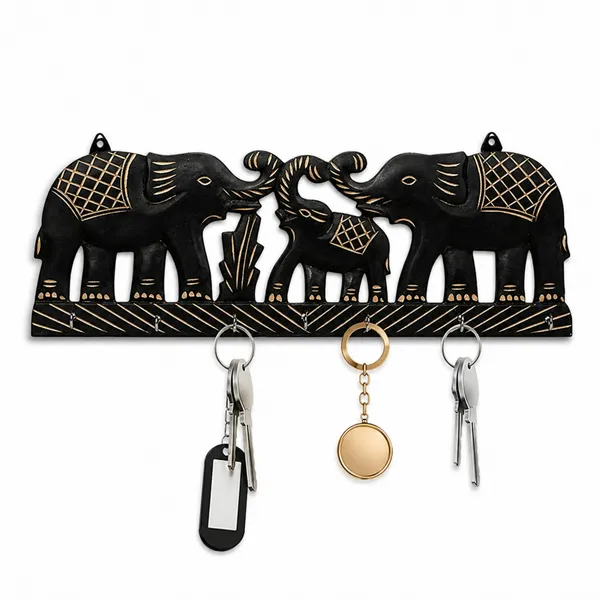 Acacia_Wood_Elephant_Family_Carved_Wall_Mounted_Key_Holder