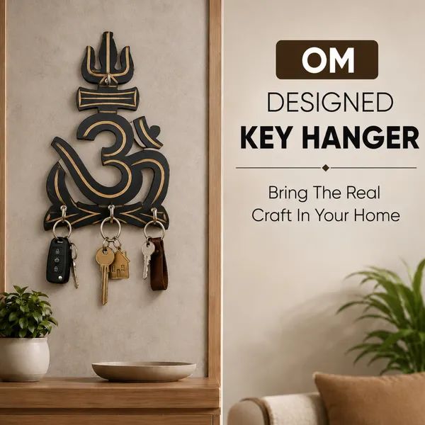 Acacia_Wood_Om_Trishul_Wall_Mounted_Key_Holder_-_Pack_of_2