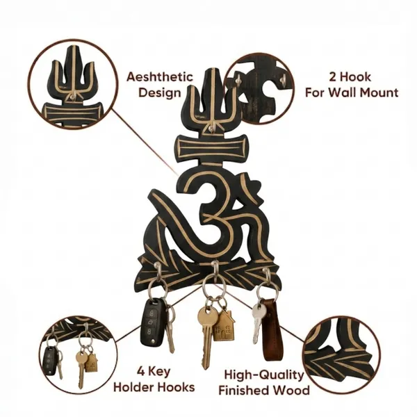 Acacia_Wood_Om_Trishul_Wall_Mounted_Key_Holder_-_Pack_of_2