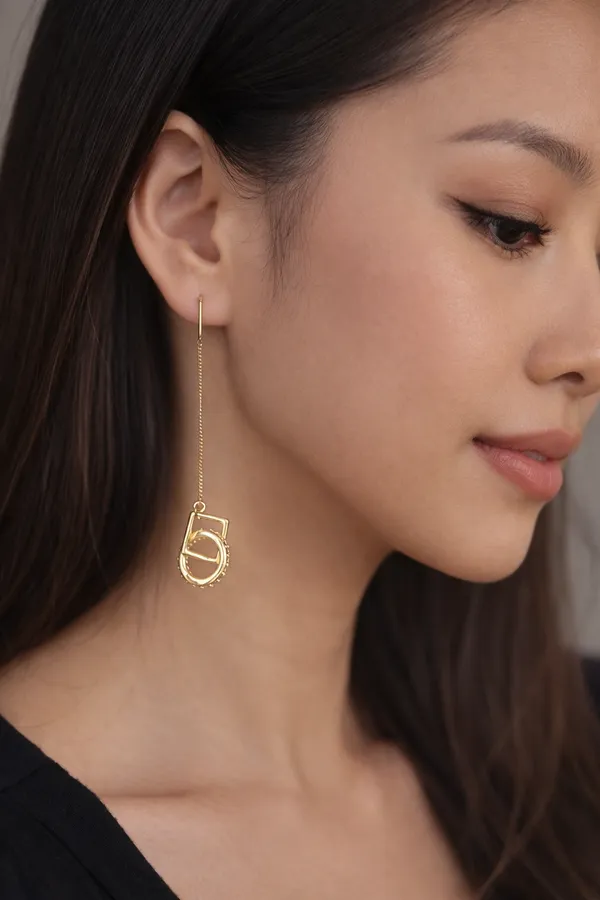 Gold_Tone_Geometric_Chain_Drop_Earrings