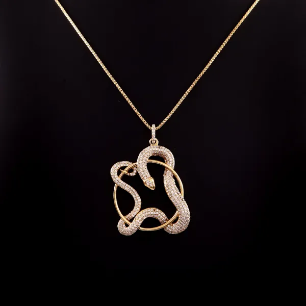 Sterling_Jeweller_18K_Gold_Plated_CZ_Snake_Motif_Box_Chain_Necklace