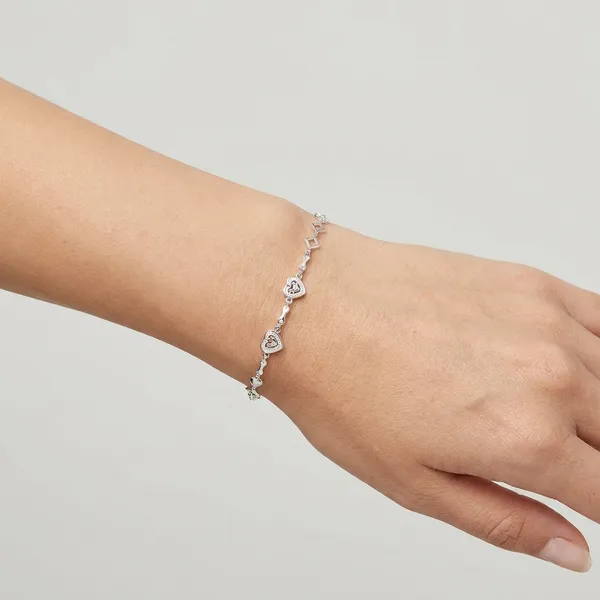 Elegant_Heart_And_Diamond_Link_Bracelet_For_Women_For_Women