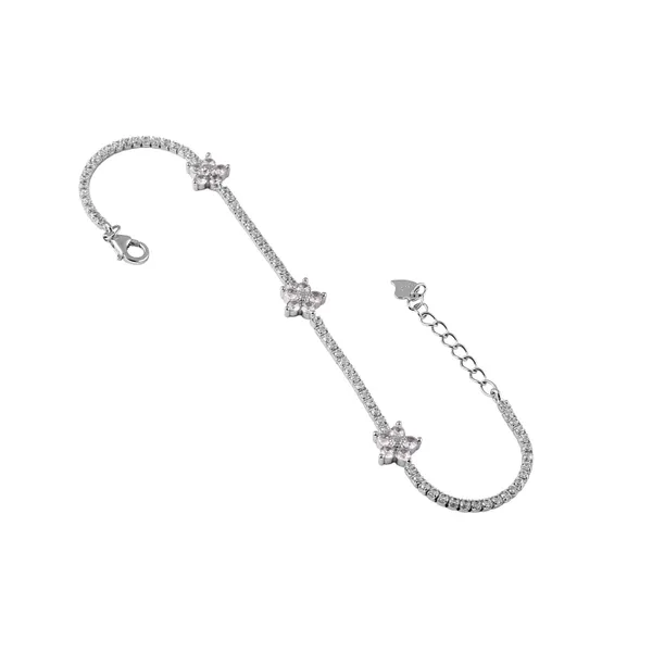 Silver_Pink_Floral_Tennis_Bracelet