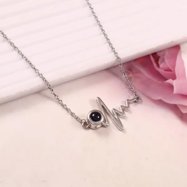 Heartbeat_Pendant_Necklace_With_Black_Stone_Silver_Tone_For_Women