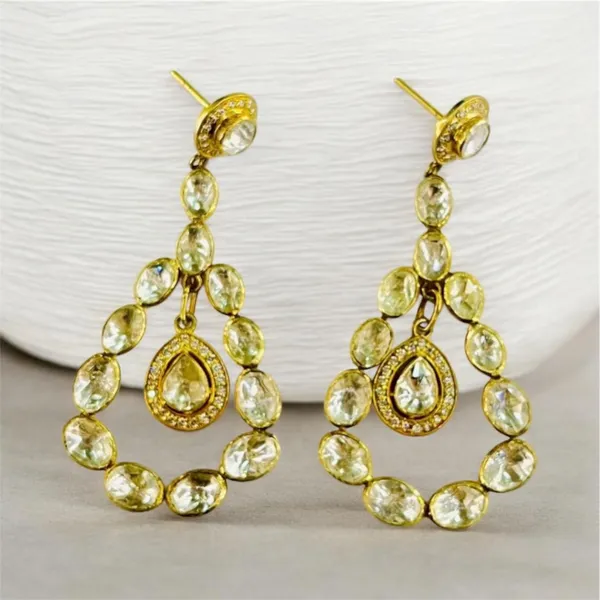 Elegant_Gold-Toned_Teardrop_Chandelier_Earrings_With_Crystals_For_Women