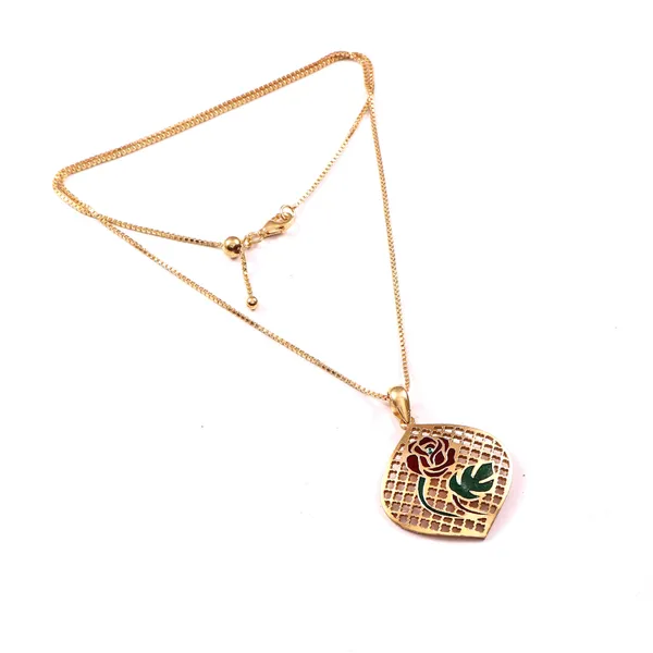 Gold_Plated_Rose_Enamel_Pendant_Necklace_for_Women_|_Floral_Designer_Jewelry