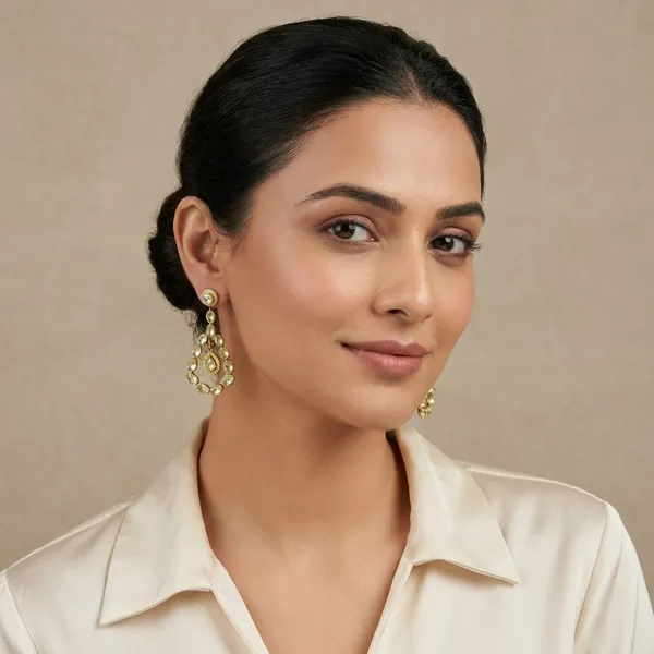 Elegant_Gold-Toned_Teardrop_Chandelier_Earrings_With_Crystals_For_Women