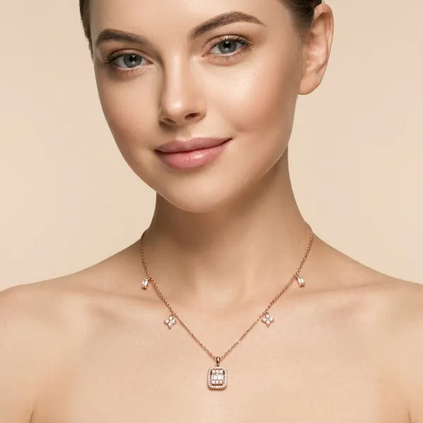 Rose_Gold_Rectangular_Crystal_Pendant_Necklace_Set_For_Women