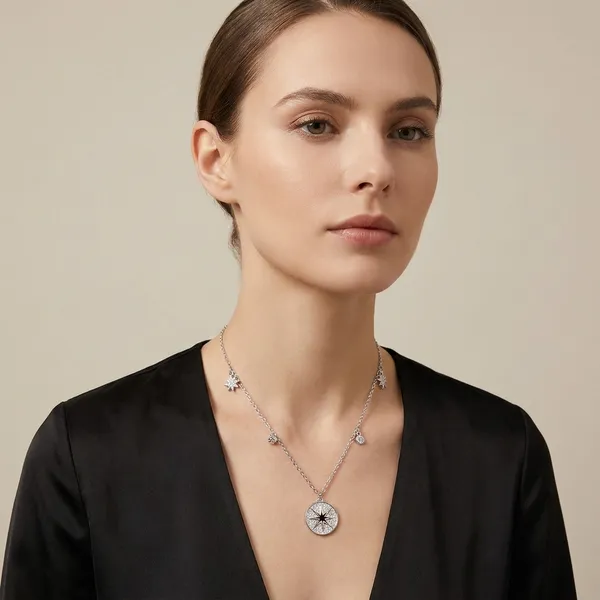 Elegant_Compass_Charm_Necklace_With_Star_Accents_For_Women
