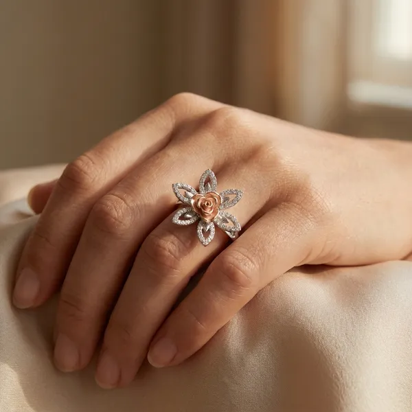 Elegant_Gold_Tone_Rose_Flower_Ring_With_Crystal-Studded_Petals_For_Women