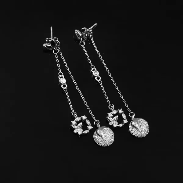 Luxury_Silver_Pave_CZ_Cry_Face_Double_Chain_Drop_Earrings_for_Women