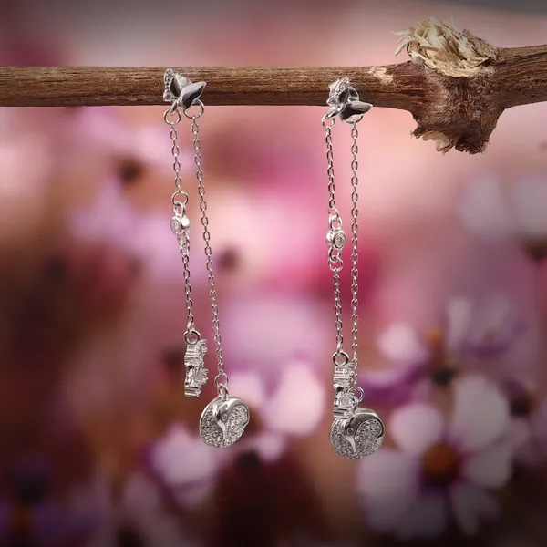 Luxury_Silver_Pave_CZ_Cry_Face_Double_Chain_Drop_Earrings_for_Women